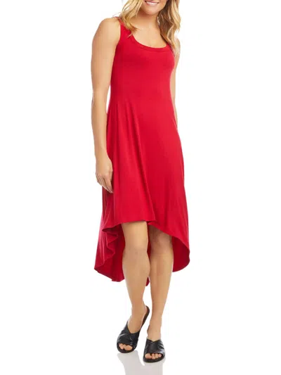 Karen Kane Amalfi Coast Womens High-low Asymmetric Shirtdress In Red