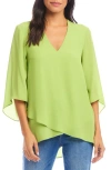 Karen Kane Asymmetric Hem Crepe Top In Kiwi