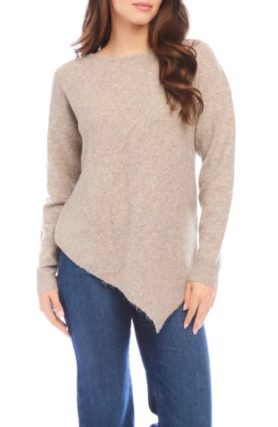 Karen Kane Asymmetric Hem Sweater In Earth