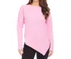 Karen Kane Asymmetric Hem Sweater In Pink
