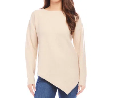 Karen Kane Asymmetric Hem Sweater In Sand In Neutral