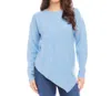 Karen Kane Asymmetric Hem Sweater In Sky Blue In Blue