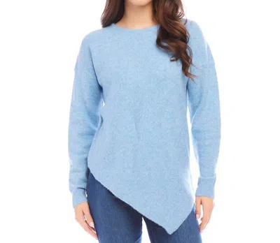 Karen Kane Asymmetric Hem Sweater In Sky Blue