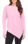 Karen Kane Asymmetric Hem Sweater In Pink