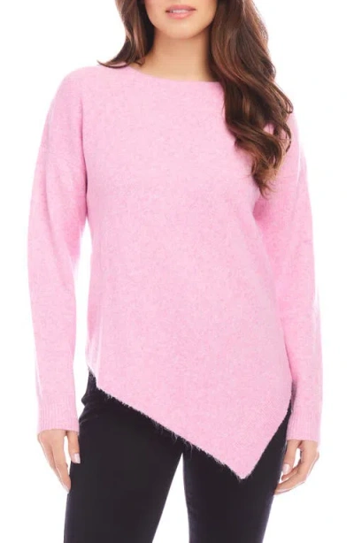 Karen Kane Asymmetric Hem Sweater In Pink