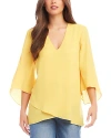 Karen Kane Petite Crossover Hem Top In Yellow