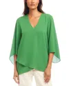 Karen Kane Plus Size Bracelet Sleeve Asymmetric Top In Green