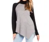 Karen Kane Asymmetric Colorblock Turtleneck Sweater