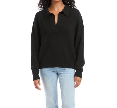 Karen Kane Biannca Polo Sweater In Black