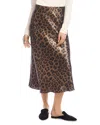 Karen Kane Bias Cut Midi Skirt In Animal Print
