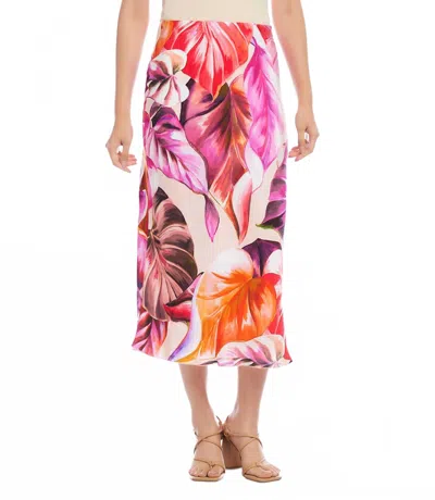 Karen Kane Bias Cut Midi Skirt In Floral Print In Multi