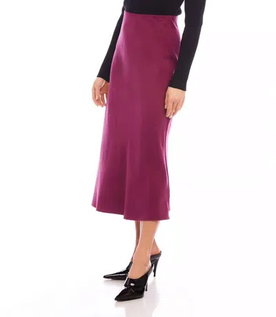 Karen Kane Bias Cut Midi Skirt In Wine In Pink