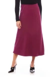 Karen Kane Bias Cut Midi Skirt In Wine In Purple