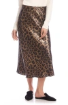 Karen Kane Bias Cut Satin Midi Skirt In Multi