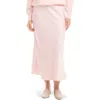 Karen Kane Bias Cut Satin Midi Skirt In Pink