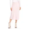 Karen Kane Bias Cut Satin Midi Skirt In Pink