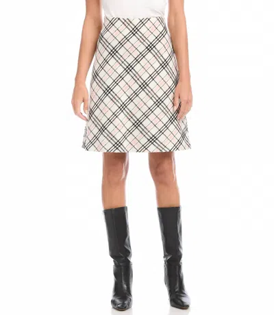 Karen Kane Bias Plaid Skirt In Multi