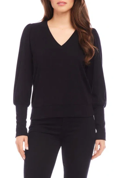 Karen Kane Bishop Sleeve Top In Black