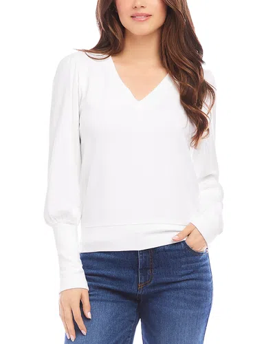 Karen Kane Bishop Sleeve Top In Off White