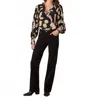 Karen Kane Blouson Floral V-neck Top In Floral Print In Black