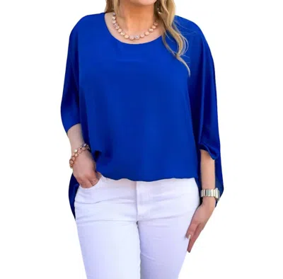 Karen Kane Blouson Scarf Top In Blue