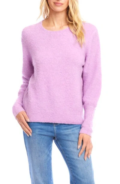 Karen Kane Blouson Sleeve Bouclé Sweater In Purple