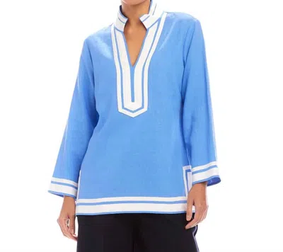 Karen Kane Boardwalk St Tropez Tunic Top In Blue/white