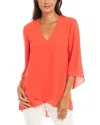 Karen Kane Bracelet Sleeve Asymmetric Top In Bright Orange
