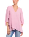 Karen Kane Layered Crepe Top In Pink