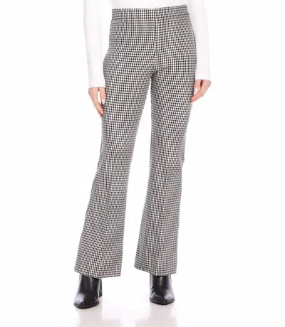 Karen Kane Brady Bootcut Pants In Black And Off-white Check In Multi