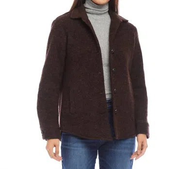 Karen Kane Brushed Shirt Jacket In Brown