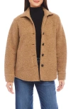 Karen Kane Brushed Wool Blend Shirt Jacket In Camel