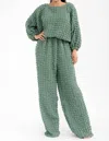 Karen Kane Bubble Top And Pants Set In Green In Green