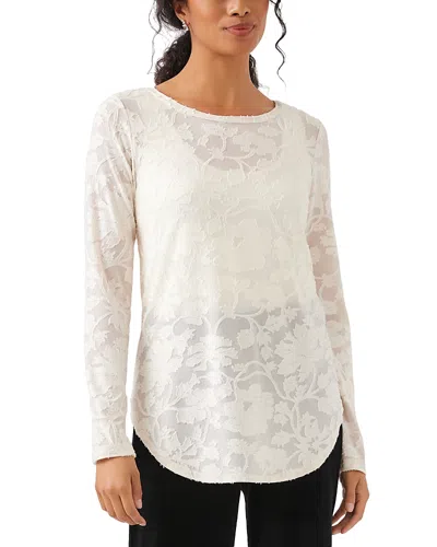 Karen Kane Burnout Shirttail Top In White