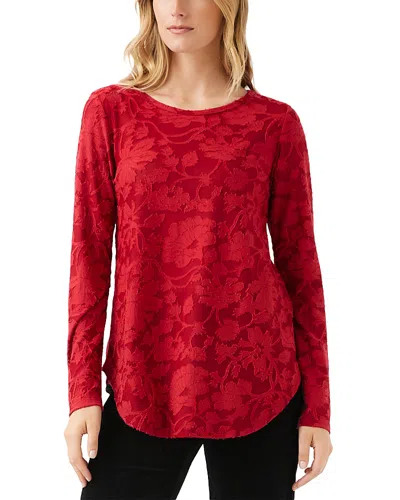 Karen Kane Burnout Shirttail Top In Red