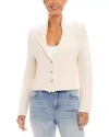 Karen Kane Button Up Blazer Sweater In Cream