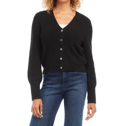 Karen Kane Button Up Cardigan In Black