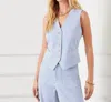 Karen Kane Stripe Buttoned Vest In Multi
