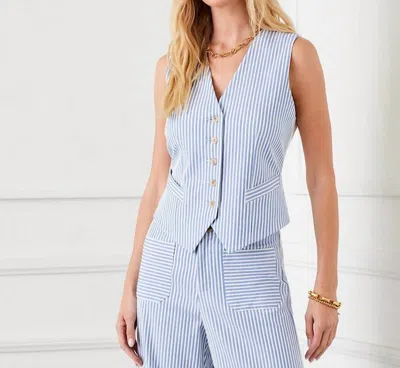 KAREN KANE BUTTON UP VEST IN STRIPE