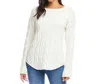 Karen Kane Cable Knit Shirttail Sweater