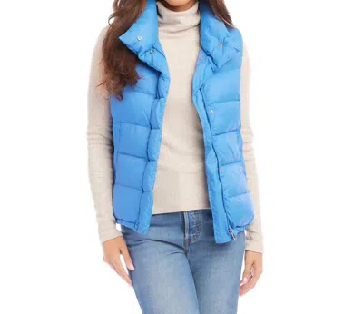 Karen Kane Caddie Puffer Vest In Chambray In Blue