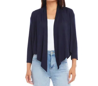 Karen Kane Calli Open Front Cardigan In Navy In Blue