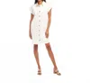 Karen Kane Cap Sleeve Denim Shirtdress In Off White In White