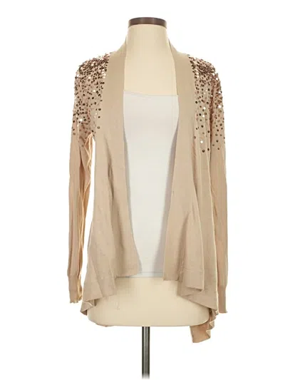 Pre-owned Karen Kane Cardigan Sweater In Tan