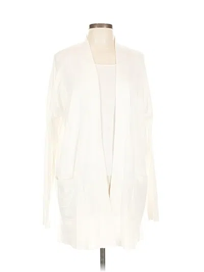 Pre-owned Karen Kane Cardigan Sweater In White