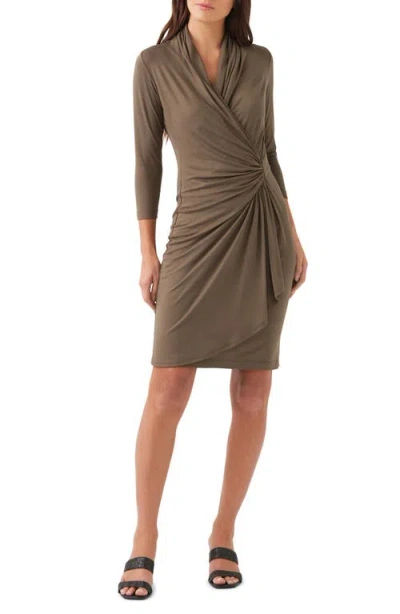 Karen Kane Cascade Faux Wrap Dress In Green