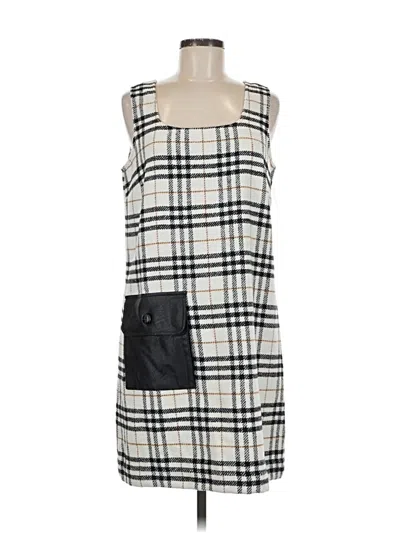Karen Kane Plaid Shift Mini Dress In Cream In White