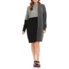 Karen Kane Colorblock Long Sleeve Sweater Dress In Multi