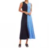 Karen Kane Colorblock Midi Dress In Navy And Blue In Multi
