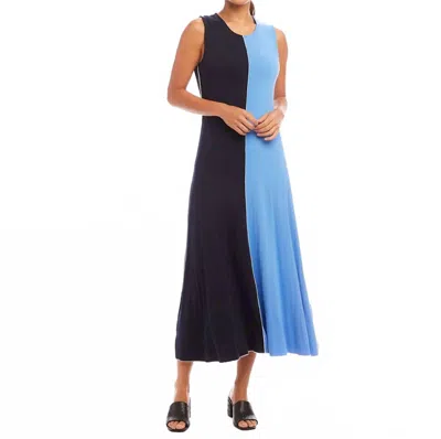 KAREN KANE COLORBLOCK MIDI DRESS IN NAVY AND BLUE